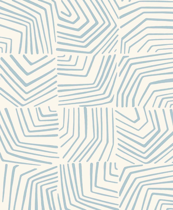 Seabrook Designs Linework Maze Sky Blue Wallpaper Sample SL80202