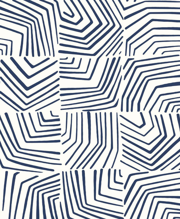 Seabrook Designs Linework Maze Imperial Blue Wallpaper SL80212