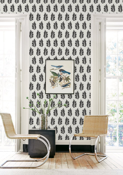 Seabrook Designs Pinnate Silhouette Onyx Wallpaper SL80300