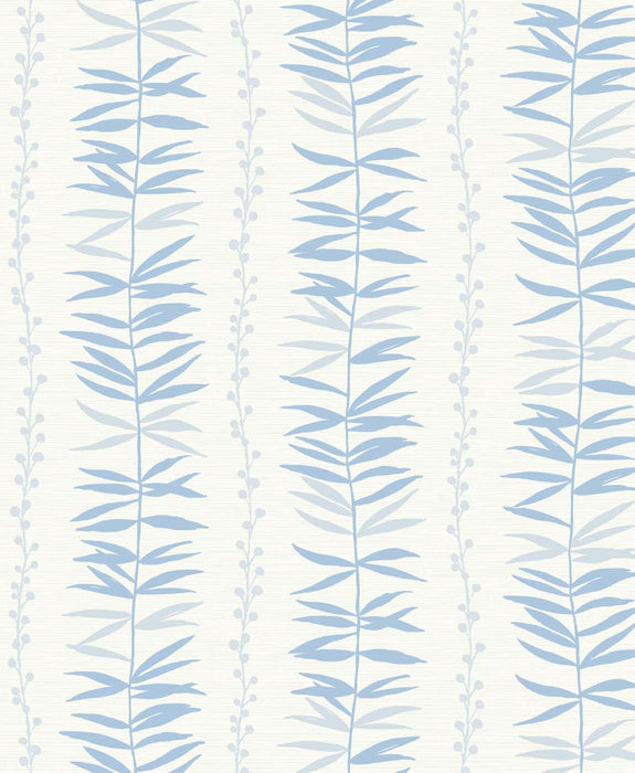 Seabrook Designs Summer Garland  Sky Blue Wallpaper Sample SL80502