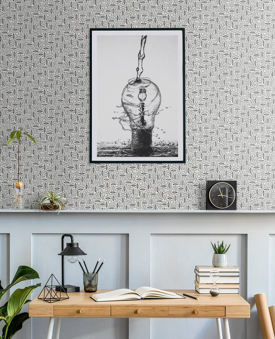 Seabrook Designs Pip Geo  Salt And Pepper Wallpaper SL80600