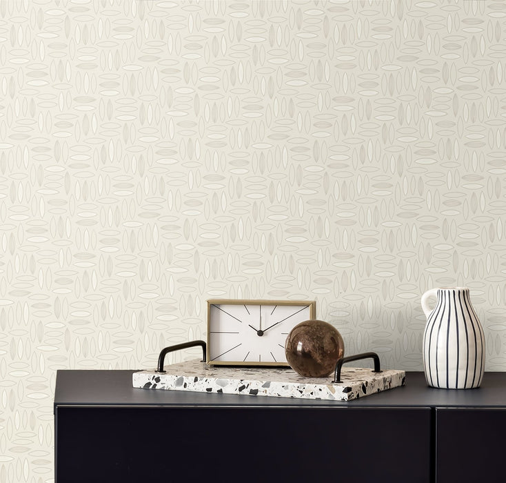 Seabrook Designs Pip Geo  Almond Milk Wallpaper SL80603