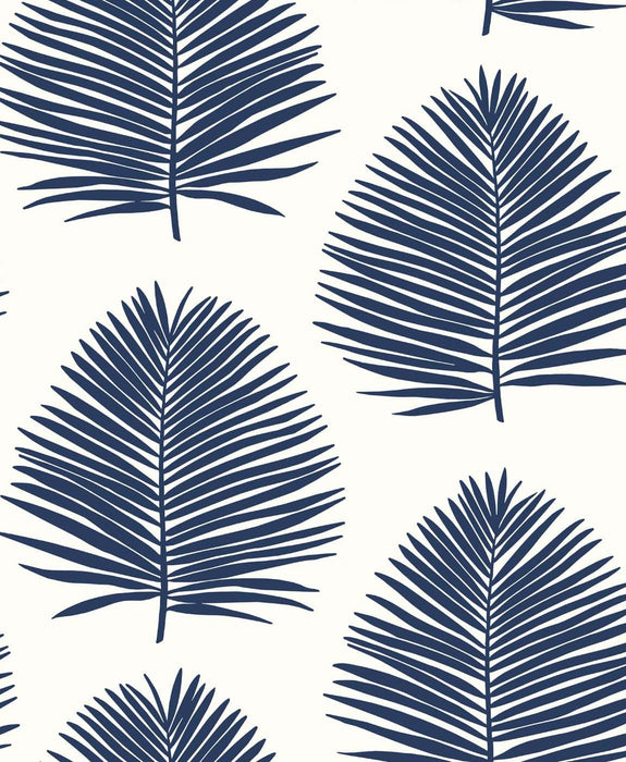 Seabrook Designs Island Palm Navy Blue Wallpaper Sample SL80702