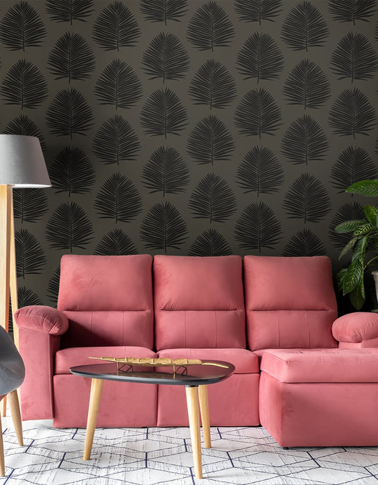 Seabrook Designs Island Palm Lava Rock Wallpaper Sample SL80710