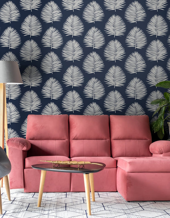 Seabrook Designs Island Palm Midnight Sky Wallpaper Sample SL80712