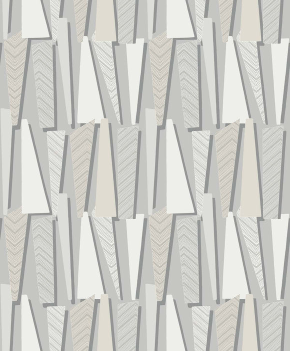 Seabrook Designs Geometric Shadows  Stone Wallpaper SL80806