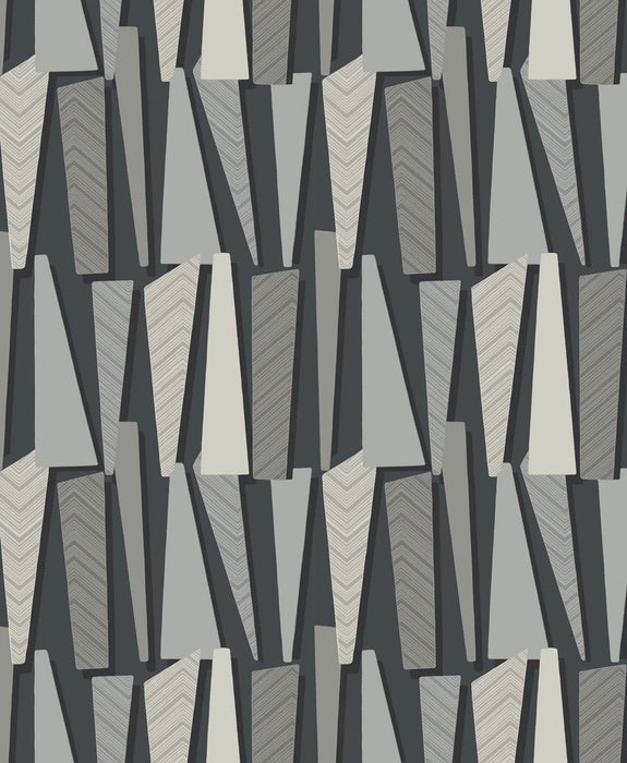 Seabrook Designs Geometric Shadows  Onyx Wallpaper Sample SL80810