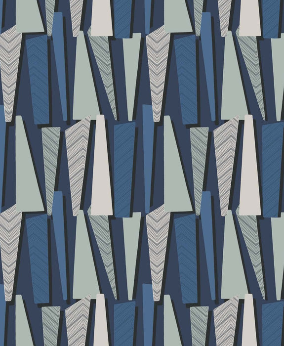 Seabrook Designs Geometric Shadows  Denim Wallpaper SL80812