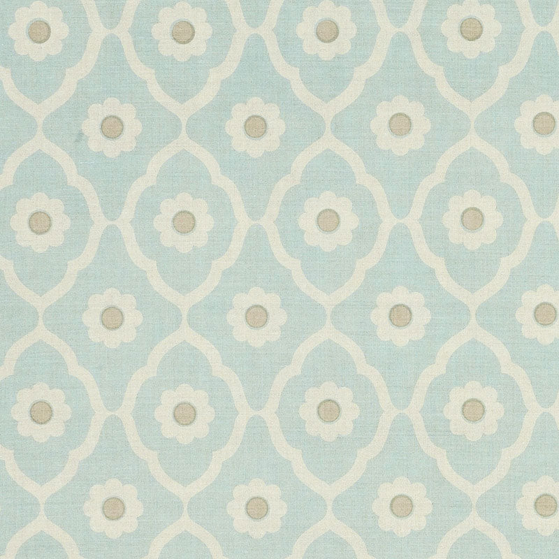 Schumacher Soundess Aqua Fabric SOUN003