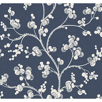 York Dahlia Trail Navy Wallpaper SS2505