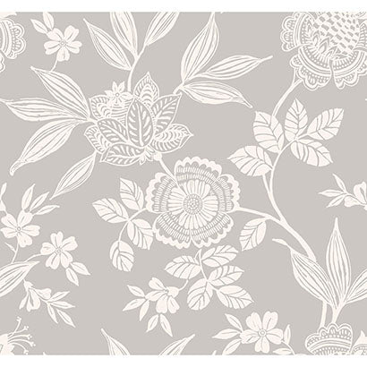 York Wood Cut Jacobean Grey Wallpaper SS2558