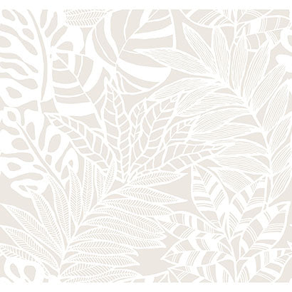 York Jungle Leaves White Wallpaper SS2573