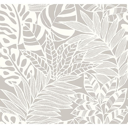 York Jungle Leaves Grey Wallpaper SS2574