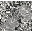 York Jungle Leaves Black & White Wallpaper SS2575