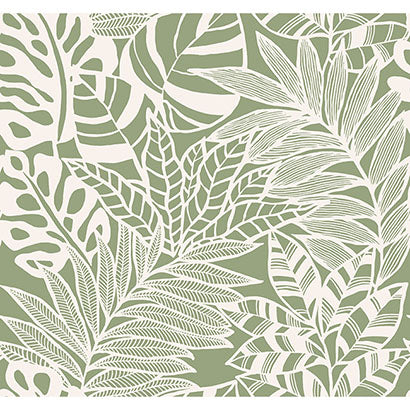 York Jungle Leaves Green Wallpaper SS2577