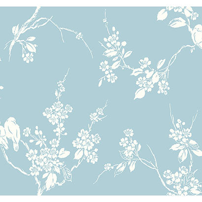 York Imperial Blossoms Branch Blue Wallpaper SS2593