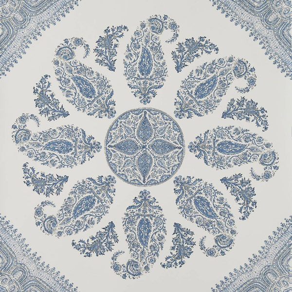 Peter Dunham Samarkand Blue/Blue On White Wallpaper Sample 151SMK07