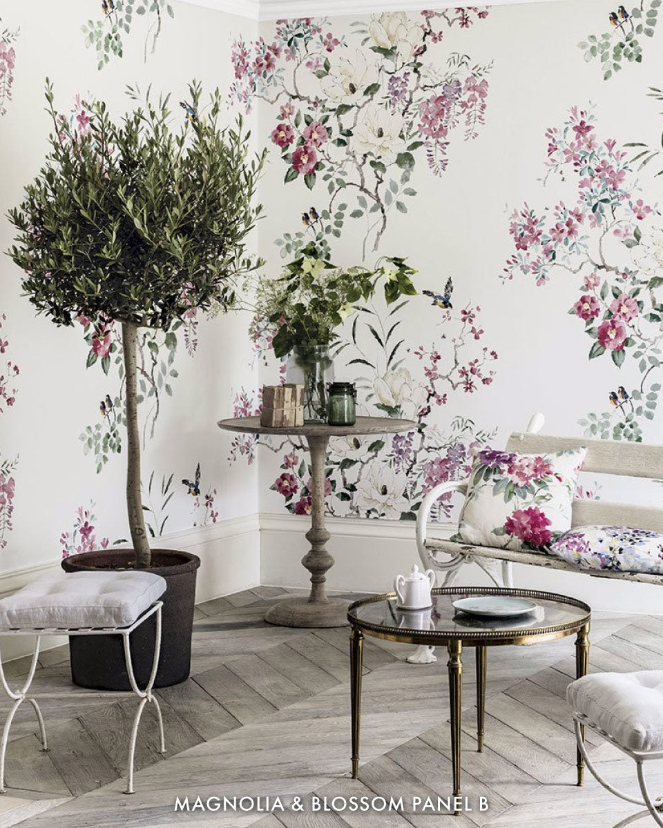 Sanderson Magnolia & Blossom Floral Wallpaper