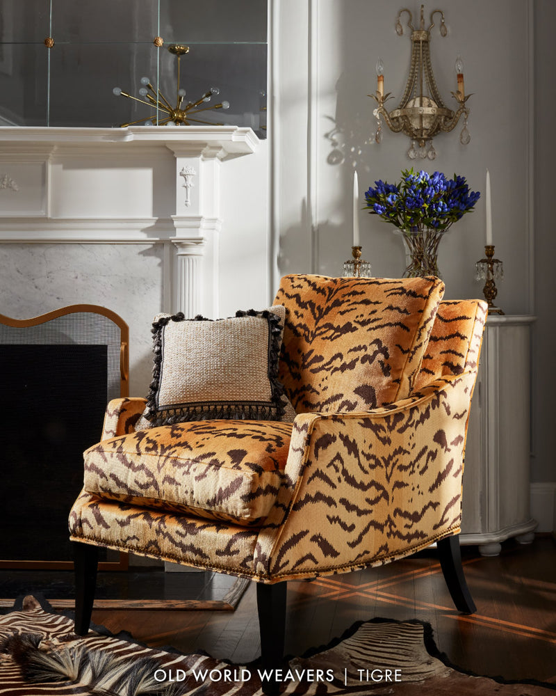 Scalamandre Old World Weavers Tigre tiger Fabric Chair