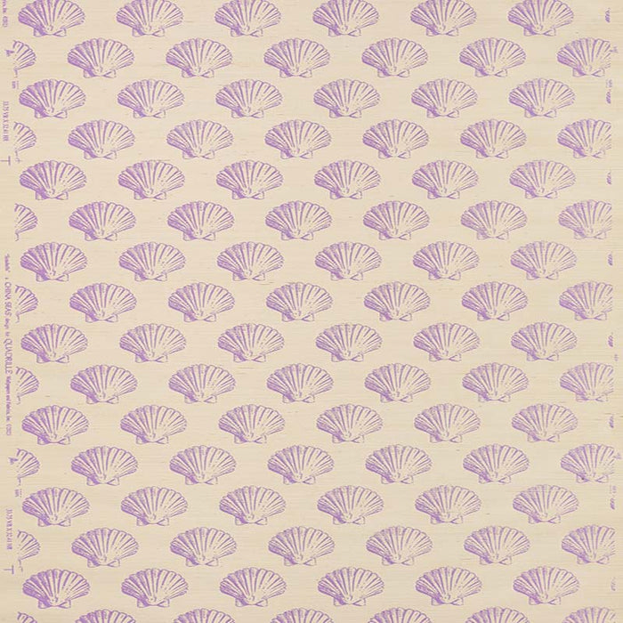 China Seas Seashells On Grasscloth Purple Fabric 7150GC-04GRAS