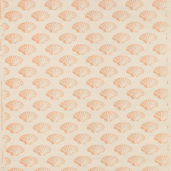 China Seas Seashells On Grasscloth Salmon Fabric 7150GC-01GRAS