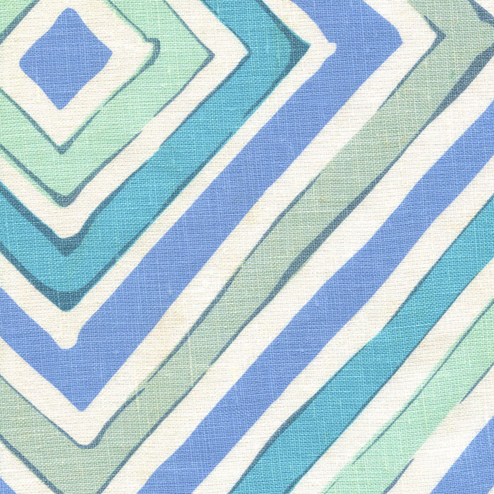 Alan Campbell Silvio Multi Color Blue Gray Turquoise Fabric Sample AC830-01W