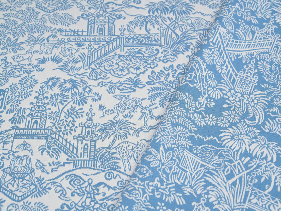 Pierre Frey Les Pagodes Bleu Fabric Sample F3479002