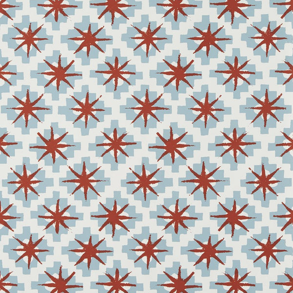 Peter Dunham Starburst Blue/Red Wallpaper Sample 151STB03