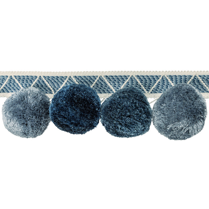 Kravet Couture Phuket Poms Indigo Trim Sample T30804.5.0