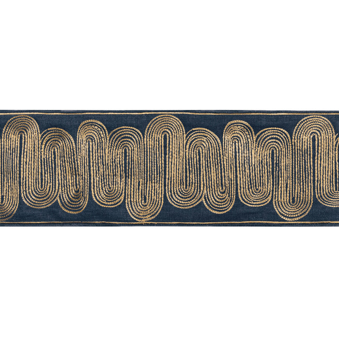 Kravet Couture Ischia Tape Gold/Navy Trim Sample T30807.650.0