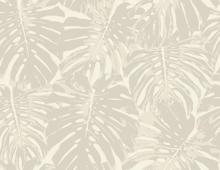 Seabrook Designs Jamaica Tan And Off-white Wallpaper Sample TA20005