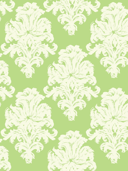 Seabrook Designs Montserrat Olive Green And Off-white Wallpaper Sample TA20104