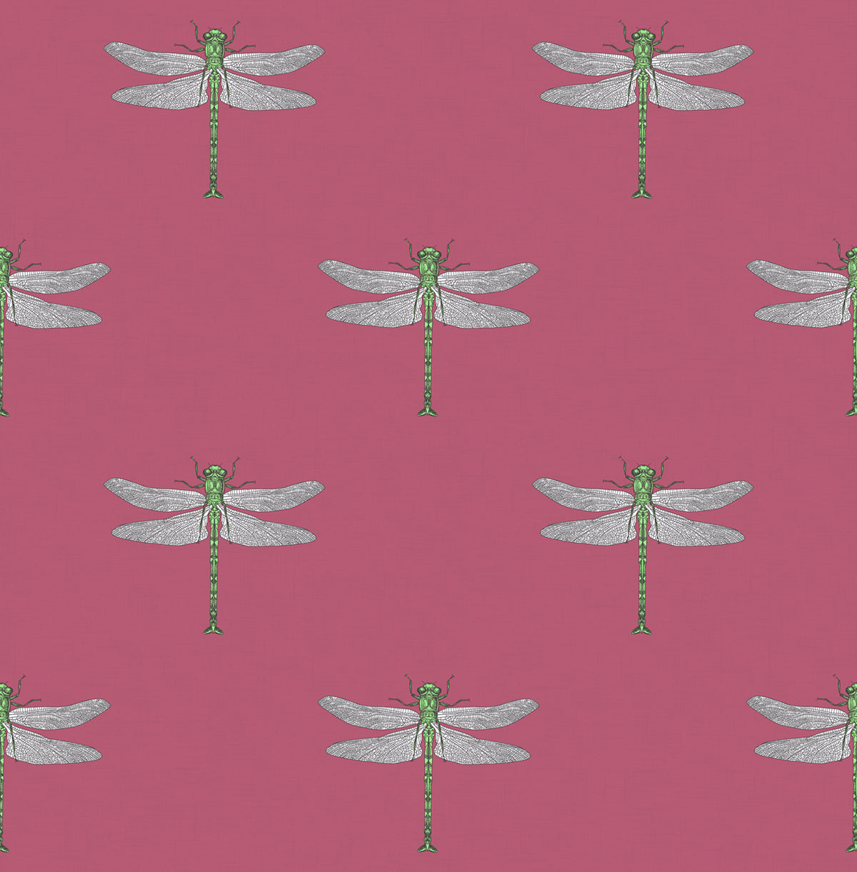 Seabrook Designs Catalina  Rose Pink, Green, Metallic Silver, And Black Wallpaper TA20301