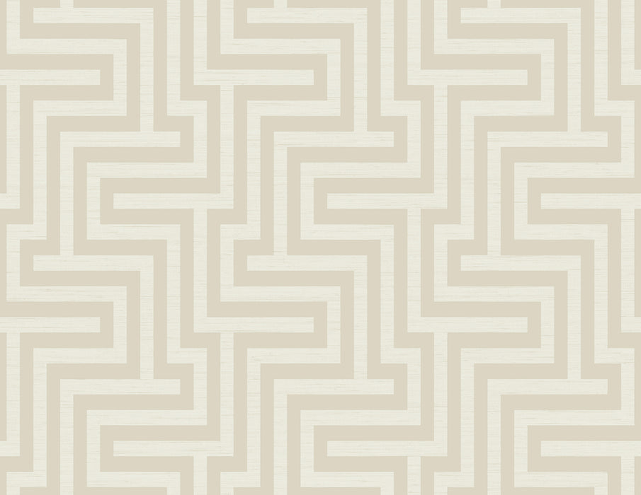 Seabrook Designs Martinique Tan And White Wallpaper Sample TA20405