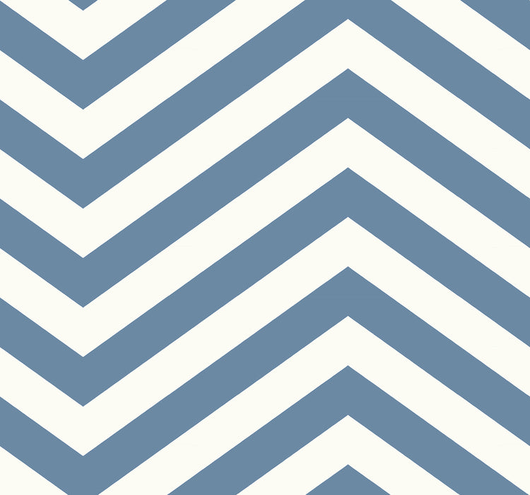 Seabrook Designs Jamaica Chevron Teal And White Wallpaper Sample TA20602