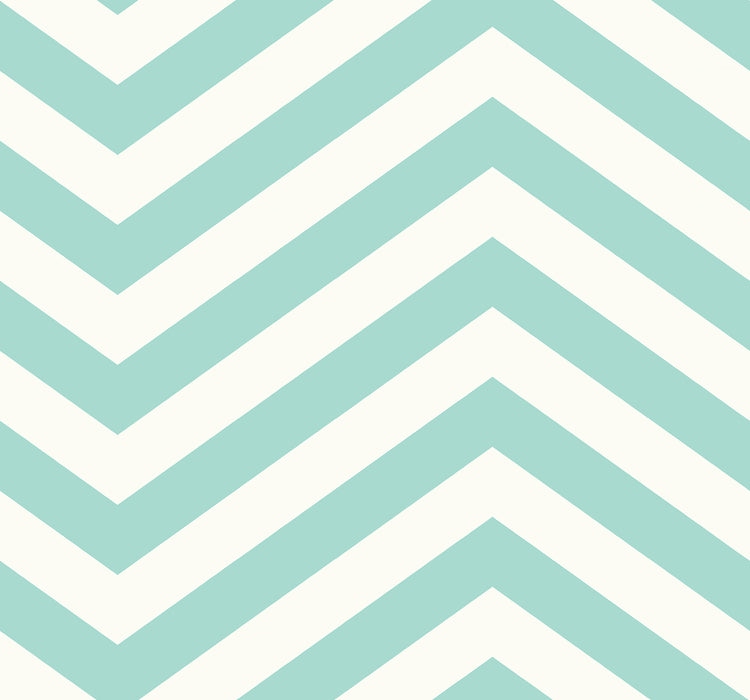 Seabrook Designs Jamaica Chevron Mist Green And Off-white Wallpaper Sample TA20614