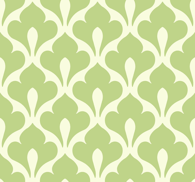 Seabrook Designs Grenada Lime Green And White Wallpaper TA20804