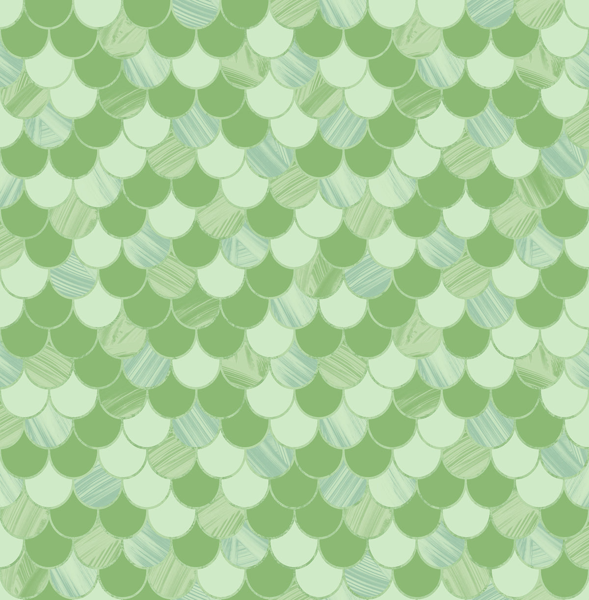 Seabrook Designs Catalina Scales Pear Green, Mint, And Metallic Wallpaper TA20901