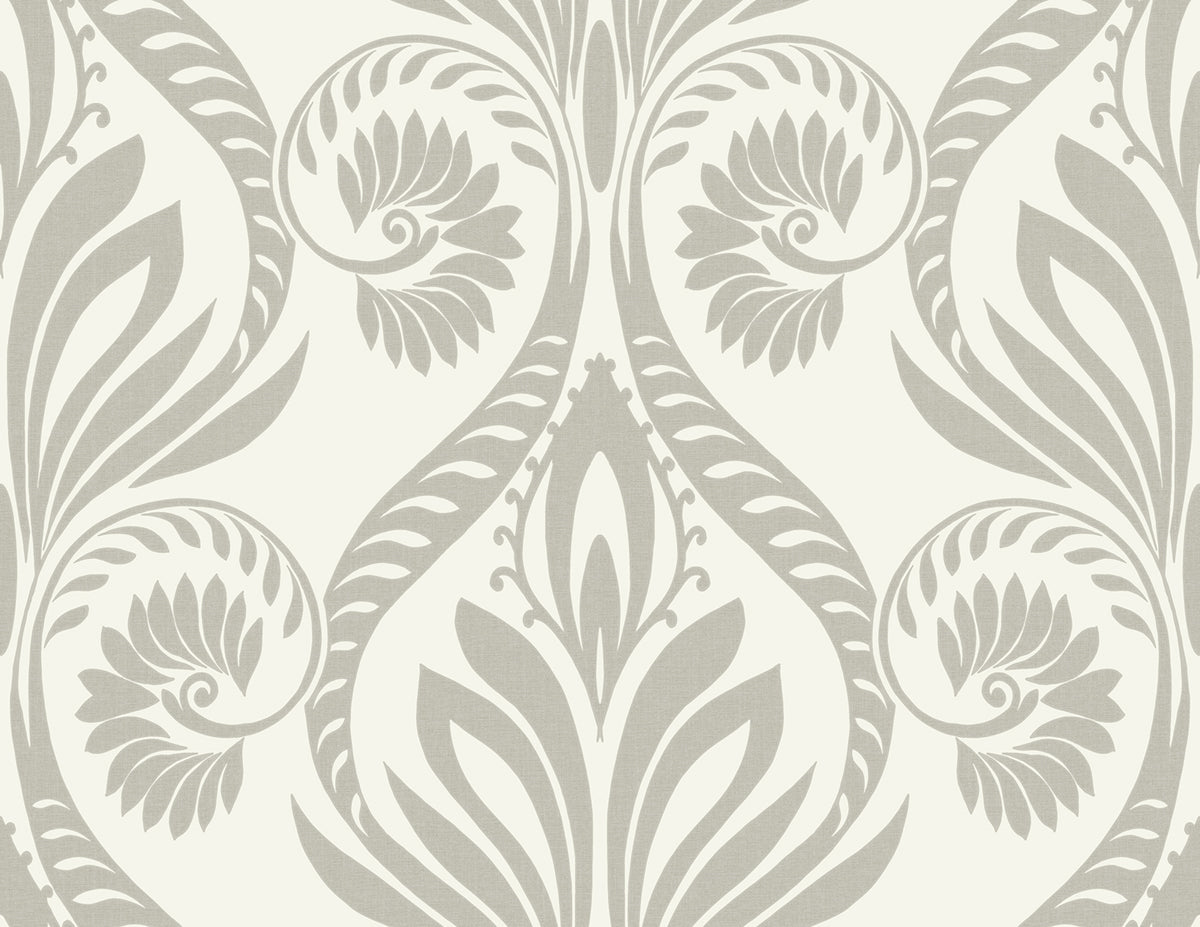 Seabrook Designs Bonaire Metallic Silver And White Wallpaper TA21008