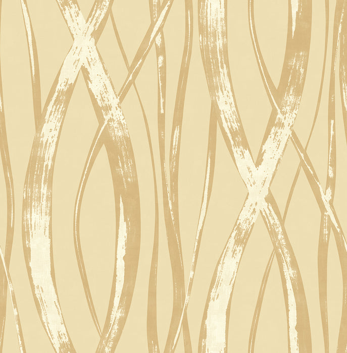 Seabrook Designs Barbados Metallic Gold, Oat, And Off-white Wallpaper Sample TA21105