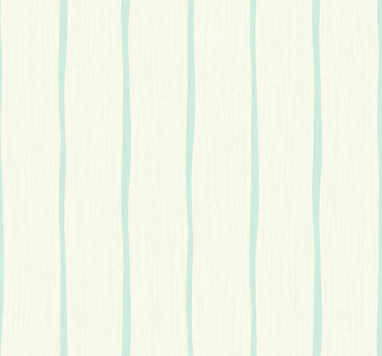 Seabrook Designs Aruba Stripe Turquoise And Off-white Wallpaper Sample TA21202