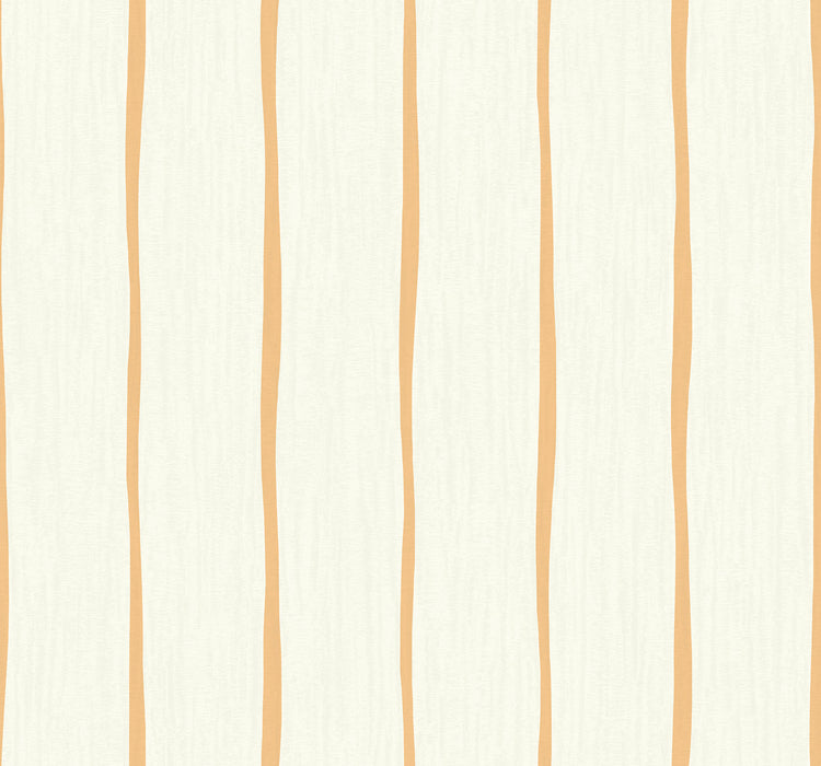 Seabrook Designs Aruba Stripe Rust Orange And Off-white Wallpaper Sample TA21206