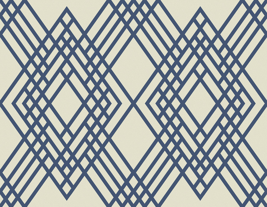 Seabrook Designs Cayman Prussia Blue And Off-white Wallpaper TA21302