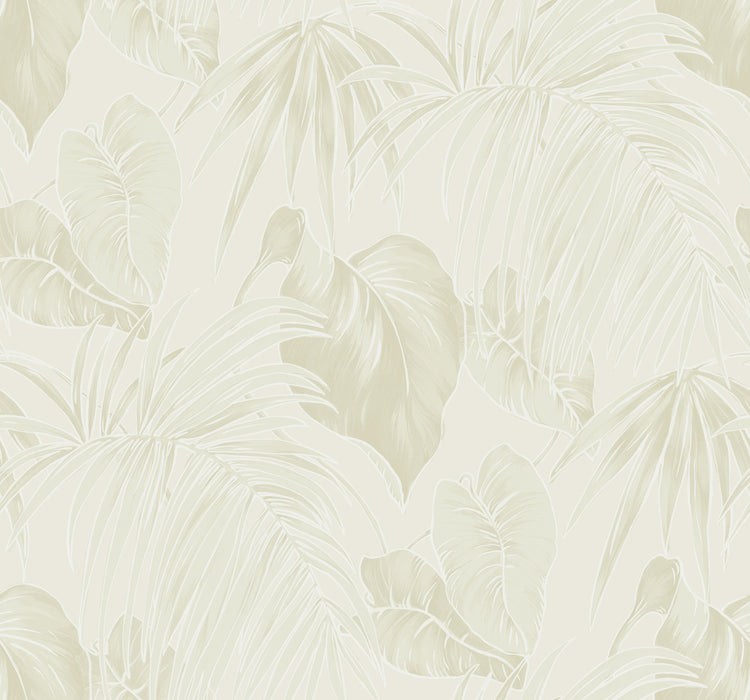 Seabrook Designs Dominica Metallic Gold, Off-white, And Light Tan Wallpaper Sample TA21605