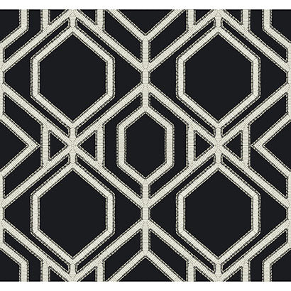 York Sawgrass Trellis Black & White Wallpaper TC2637