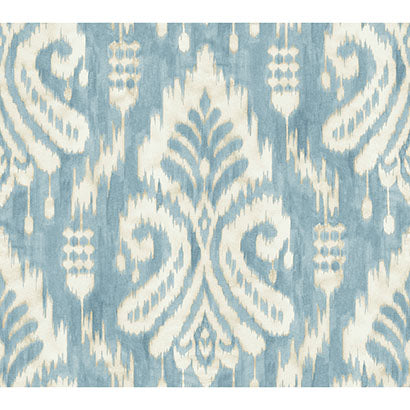 York Hawthorne Ikat Blue Wallpaper TC2644