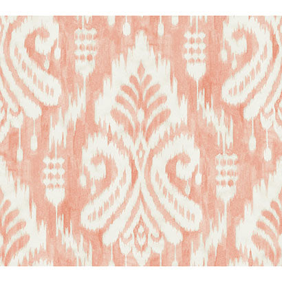 York Hawthorne Ikat Coral Wallpaper TC2646