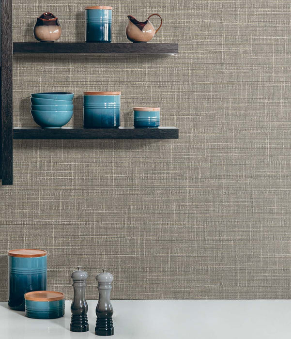 Seabrook Designs Grasmere Weave Cappuccino Wallpaper Sample TG60143