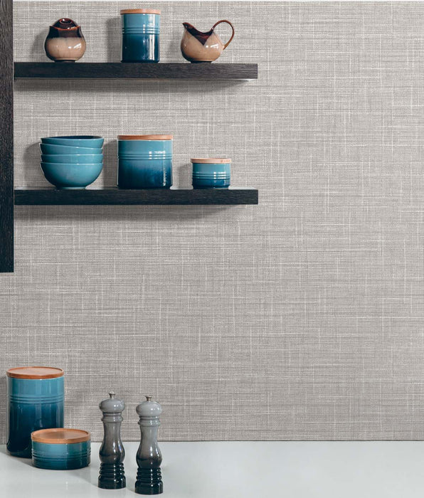 Seabrook Designs Grasmere Weave Winter Grey Wallpaper TG60147