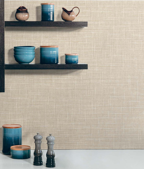 Seabrook Designs Grasmere Weave Toast Wallpaper Sample TG60148